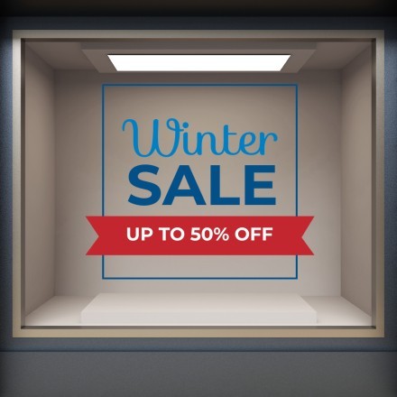 Winter Sale 50% blue-red Αυτοκόλλητο Βιτρίνας